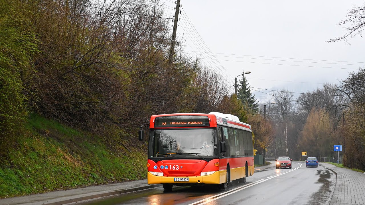 Przejazd Scania CN230UB 4x2 EB #163 linia 13 MZK Bielsko-Biała | 31.03.2026 