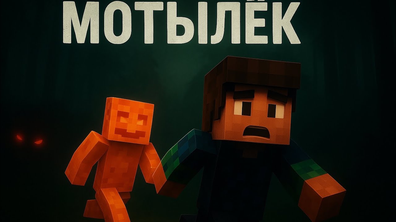 Майнкрафт но мы убегаем от монстра Мотылька .