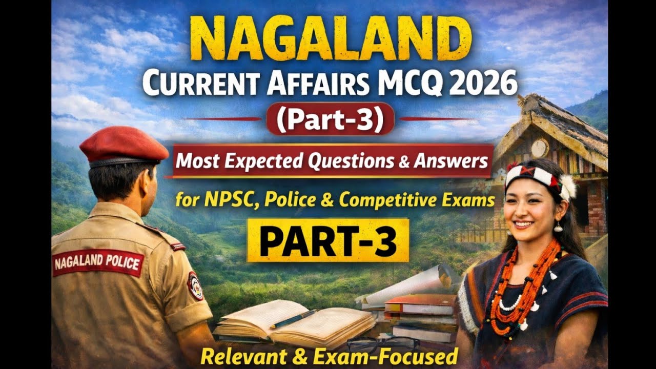 Nagaland Current Affairs MCQ 2026 (Part-3) Most Expected Q & Ans for NPSC,Police & Competitive Exams