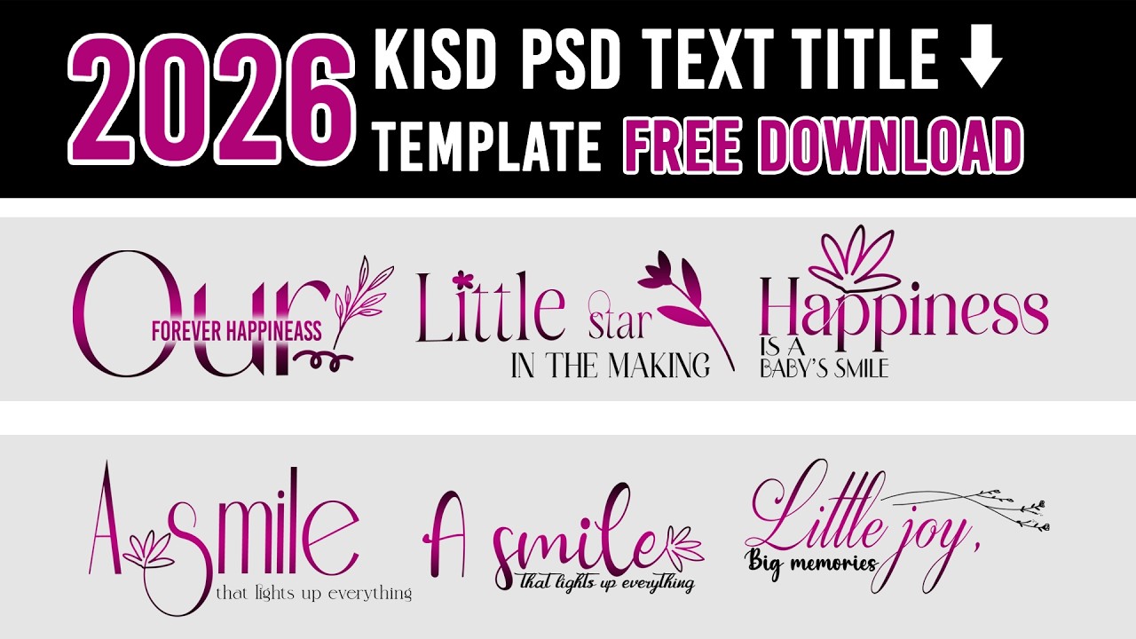 2026 Kids PSD Text Template FREE Download | 20+ Baby Caption Text Pack 👶🔥