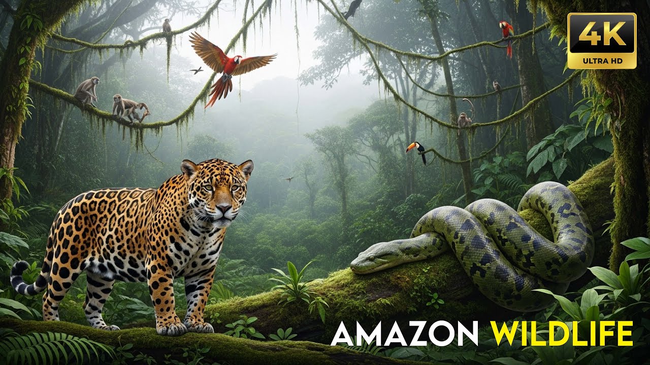 Amazon Rainforest 4K | Birds, Monkeys & Wildlife | Relaxing Nature Sounds