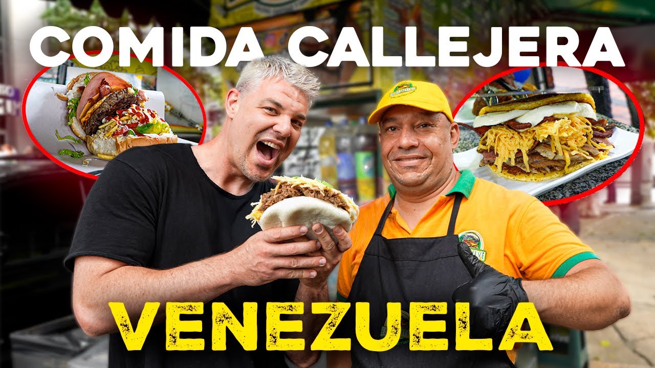 Probando COMIDA CALLEJERA en VENEZUELA 🫓 🇻🇪 | Platos GIGANTES sin SENTIDO!!