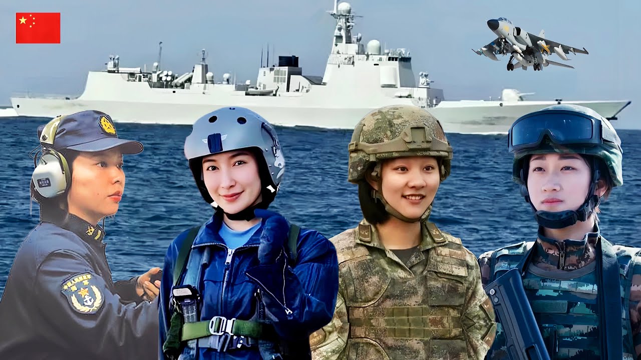 中国女兵，上天下海的巾帼力量！海军太原号驱逐舰声呐兵-李朴、武警猎鹰特女子战队队长-崔婕、首位两栖装甲特级女驾驶员-旷维、空军首位获得金飞标荣誉女飞行员-高溥宇/PLAfemale soldiers
