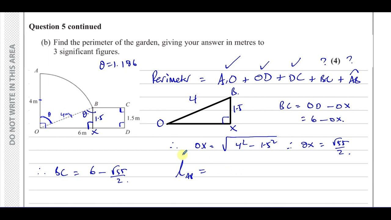 WMA11/01, (Edexcel) IAL P1 June 2023, Q5, Radian Measure, Trigonometry