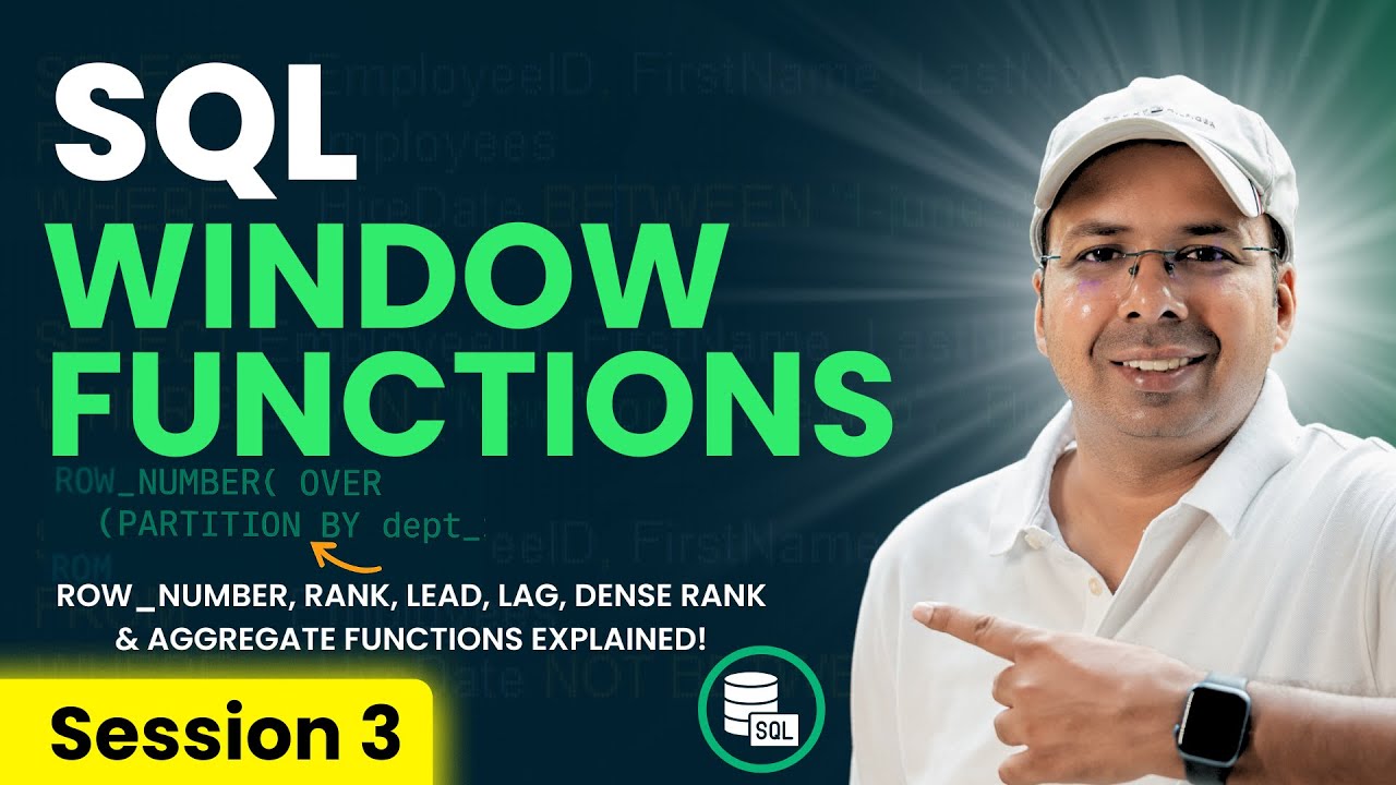 Master SQL Window Functions | RANK Vs DENSE_RANK Vs ROW_NUMBER