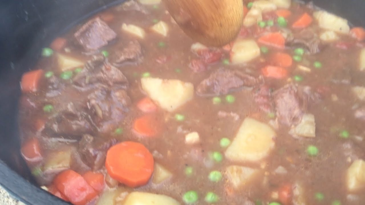 Winter Dutch Oven Beef Stew with Cornbread