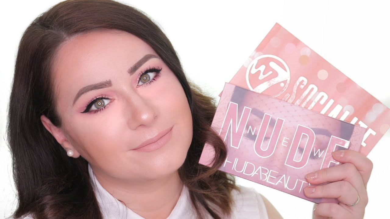 W7 Socialite vs Huda Beauty New Nude Palettes Comparison