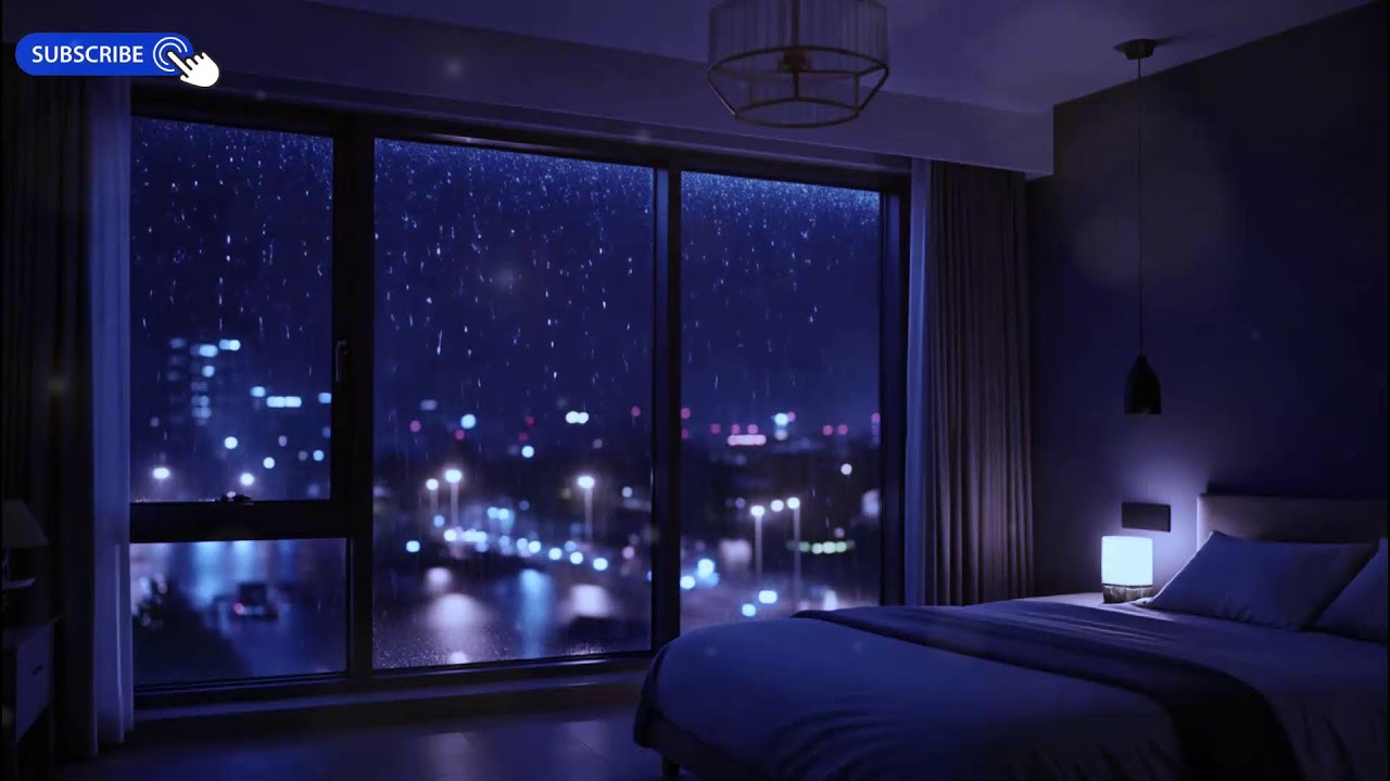 Rainy Window Ambience 🌧️ Relaxing Piano Sleep Music for Stress Relief