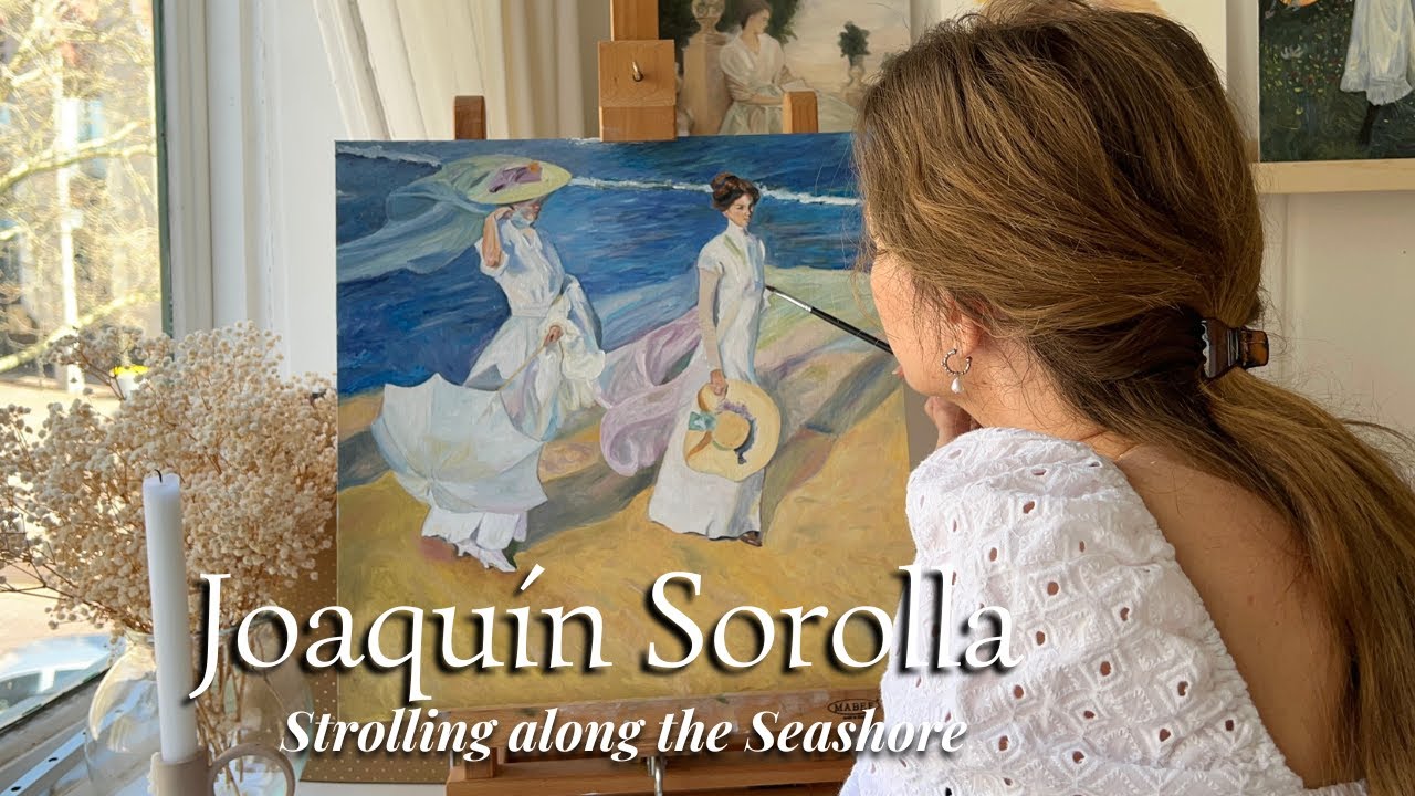 Painting a Master copy of Joaquín Sorolla 🌞 //  Oil painting //   Relaxing art vlog