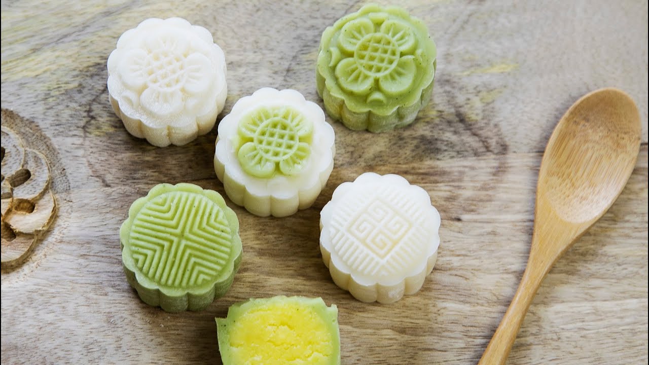 奶黄馅冰皮月饼  Matcha Snowy/Snow Skin Mooncake  原味和抹茶口味 | Lemon Home Cooking