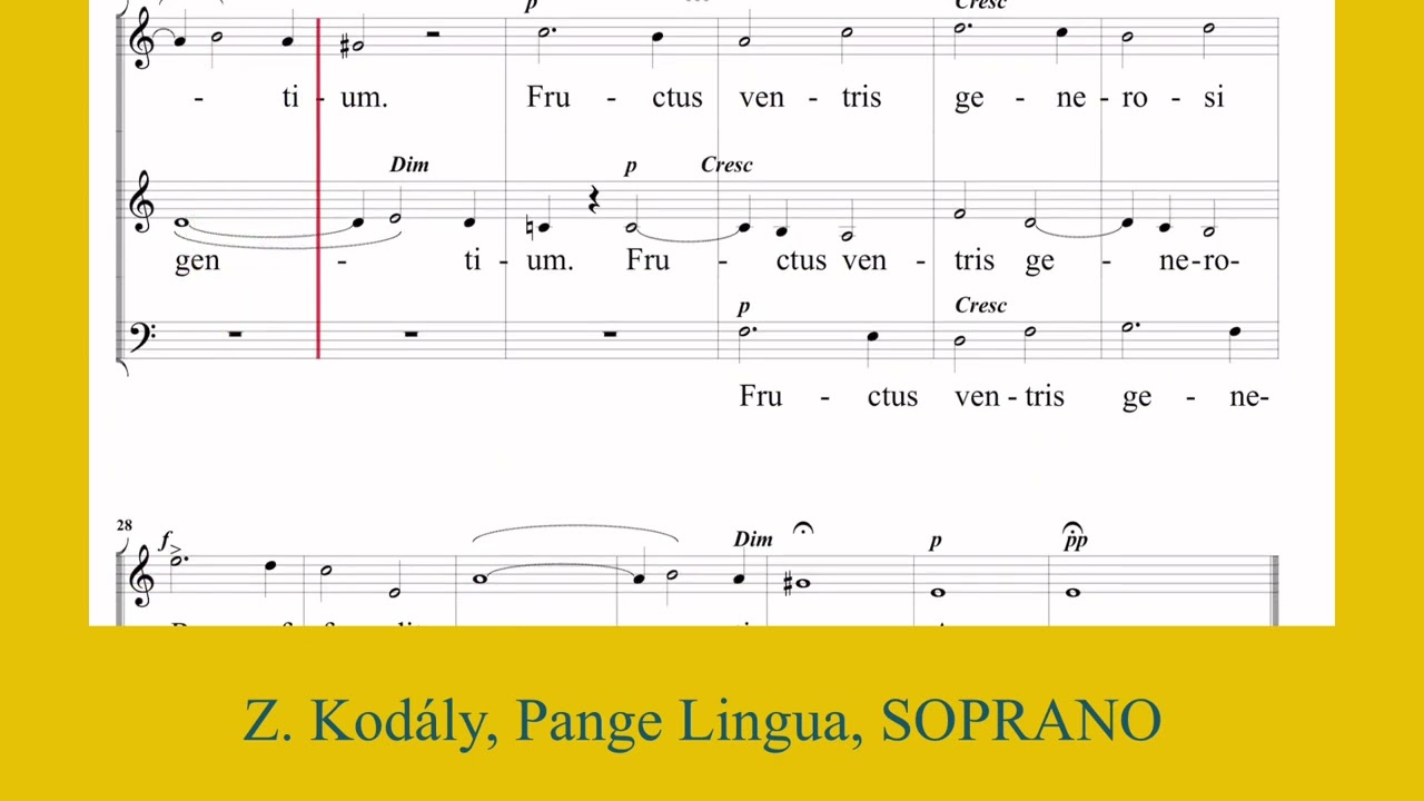 Kodály, Pange Lingua, SOPRANO
