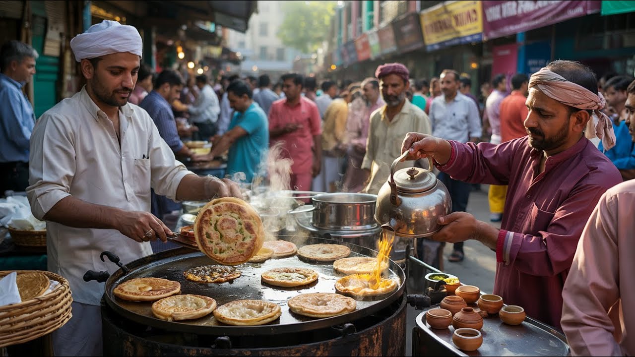 MOST FAMOUS PAKISTANI STREET FOOD IN ISLAMABAD - JHAAL CHAKIAN KI DAAL, CHAI PARATHA, HALWA PURI