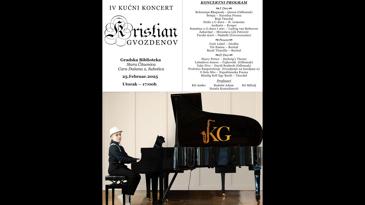 Kristian Gvozdenov (Age 10) – Saxophone, Piano, Voice & Handpan | Home Concert No. 4