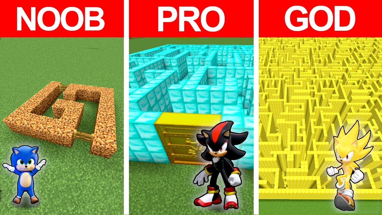 LABIRYNT BABY SONIC vs SHADOW SONIC vs SUPER SONIC w Minecraft!