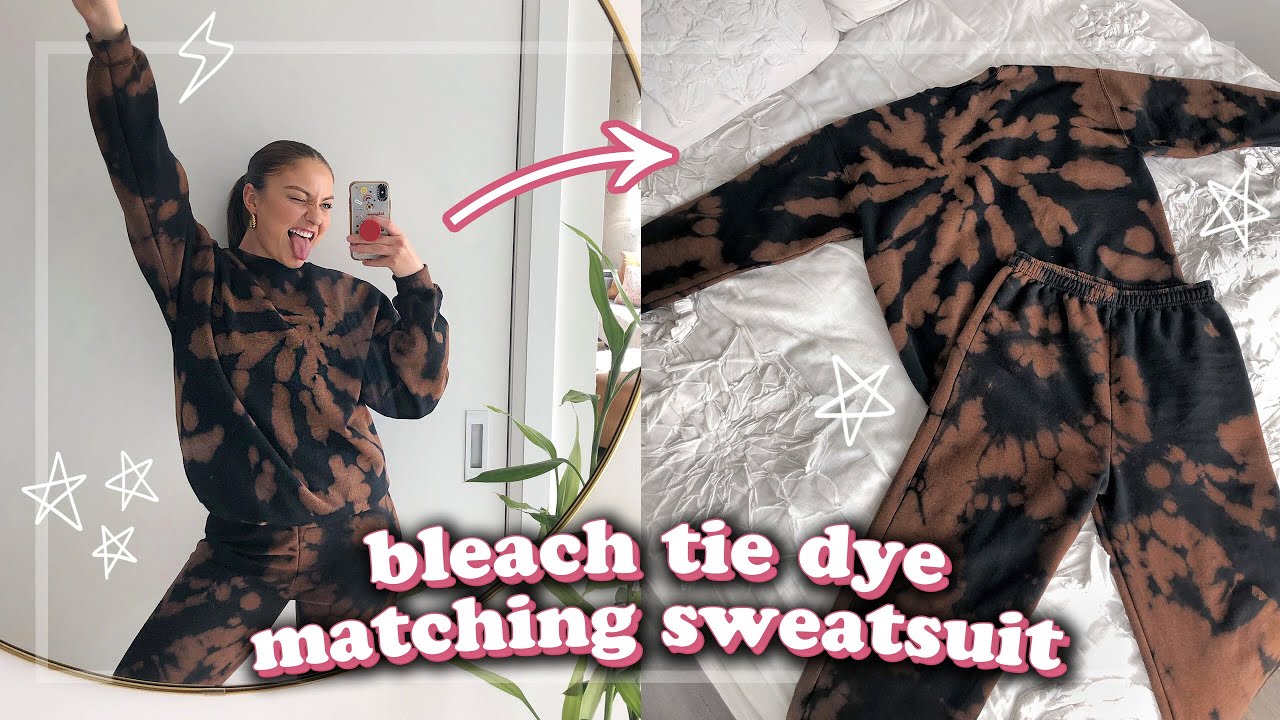 СПОРТИВНЫЙ КОСТЮМ В СТИЛЕ TIE DYE СВОИМИ РУКАМИ ✰ отбеливатель на черном (легко + дешево!)