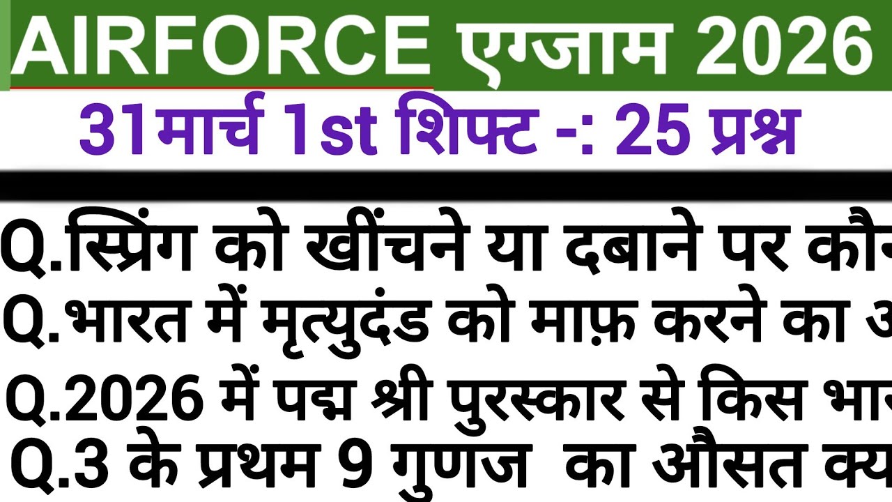 Airforce Agniveer Exam 2026 31 March 1st Shift Analysis | Agniveer Today Exam Analysis 2026