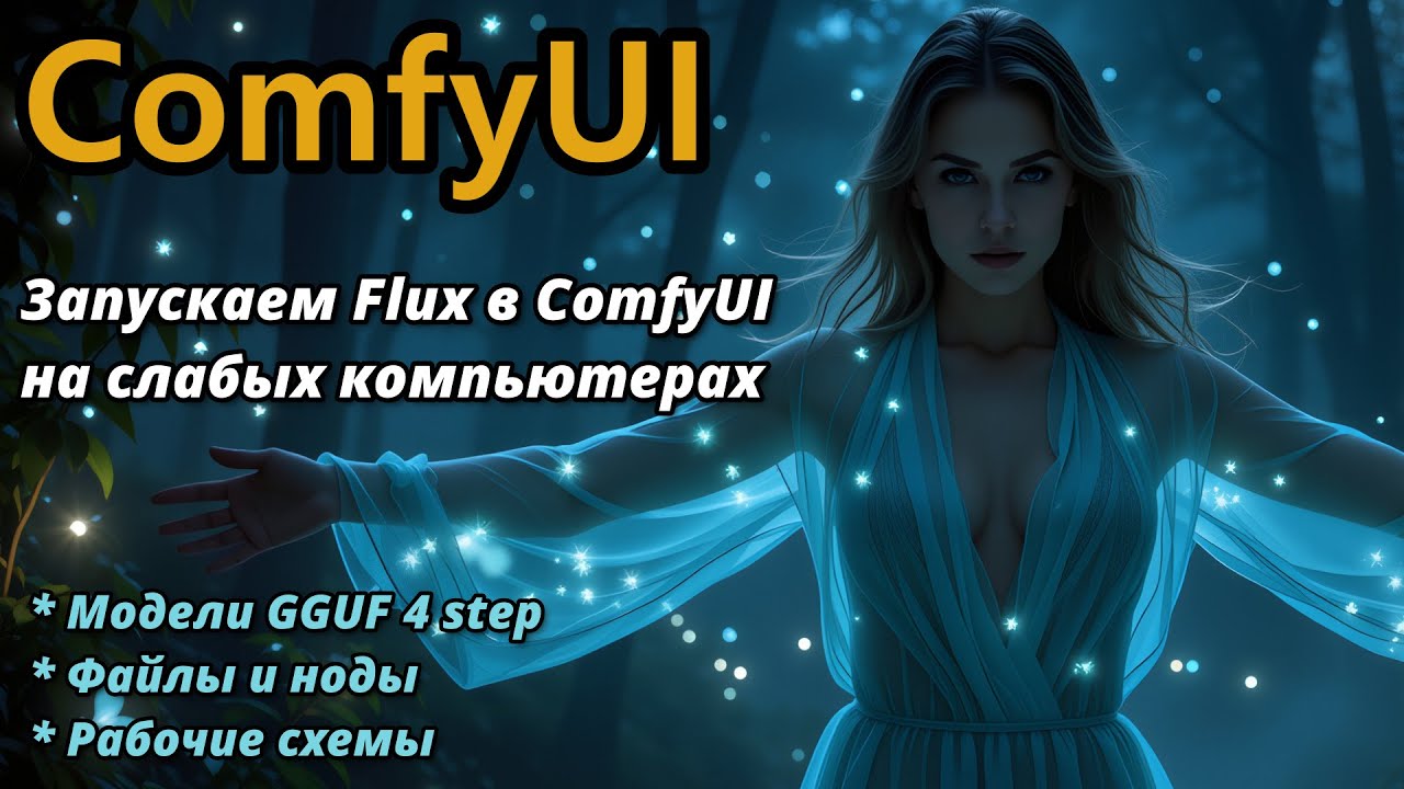 Запускаем Flux в ComfyUI на слабых компьютерах | Модели GGUF 4 step