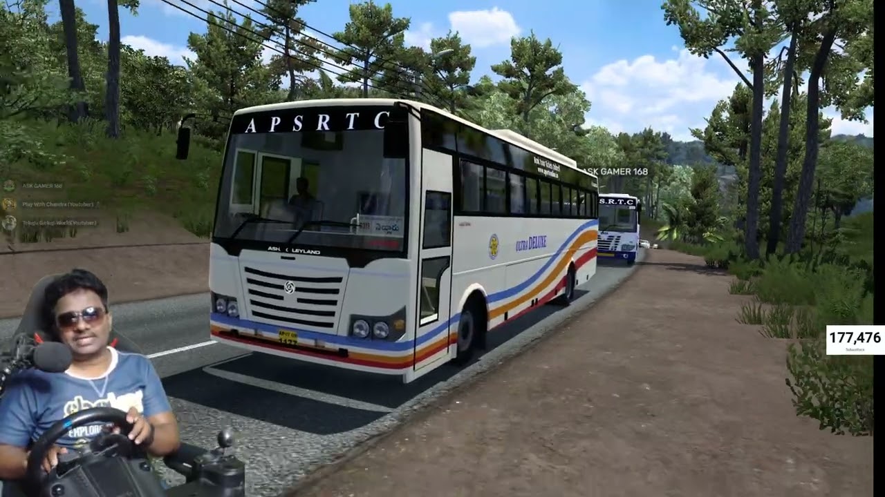 New APSRTC Ultra Deluxe Buses and New Indian Traffic Convoy Driving with Steering ETS2