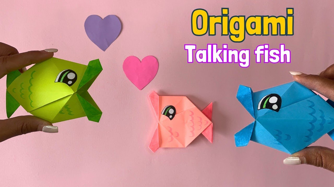 origami Talking fish | How to make paper 3D fish