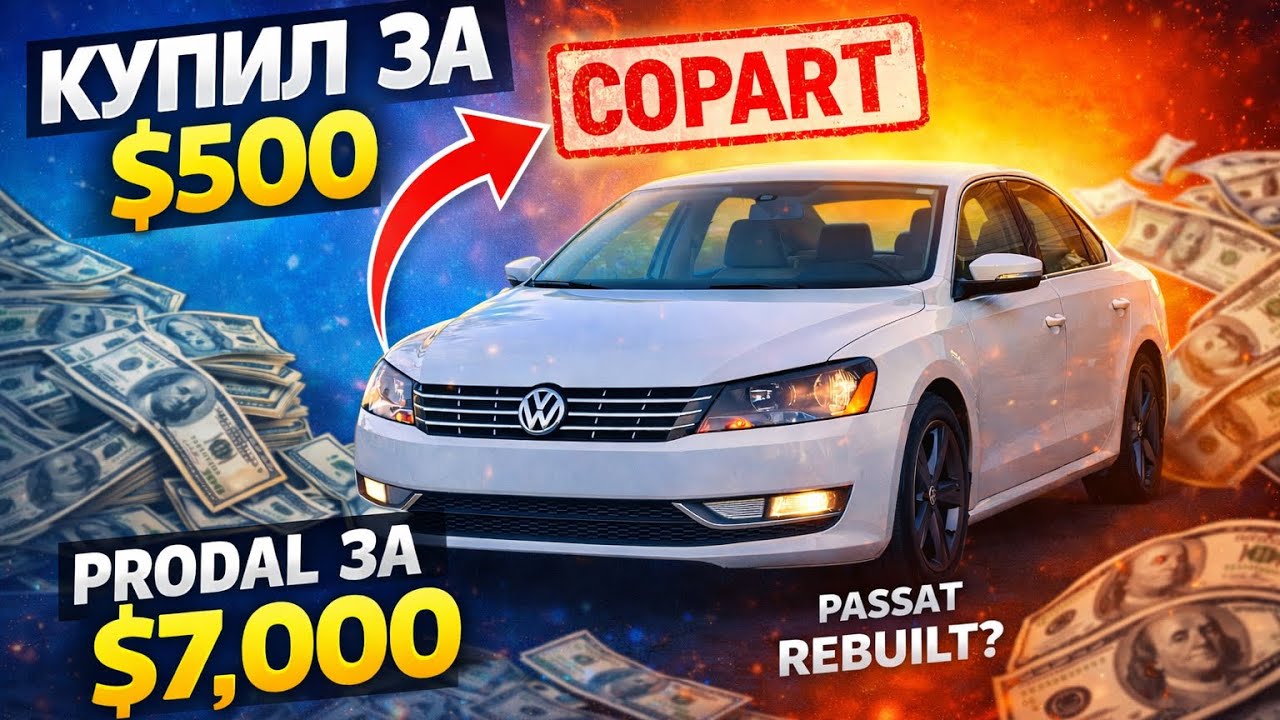Copart тачка за копейки: Passat, восстановление и продажа за $7000