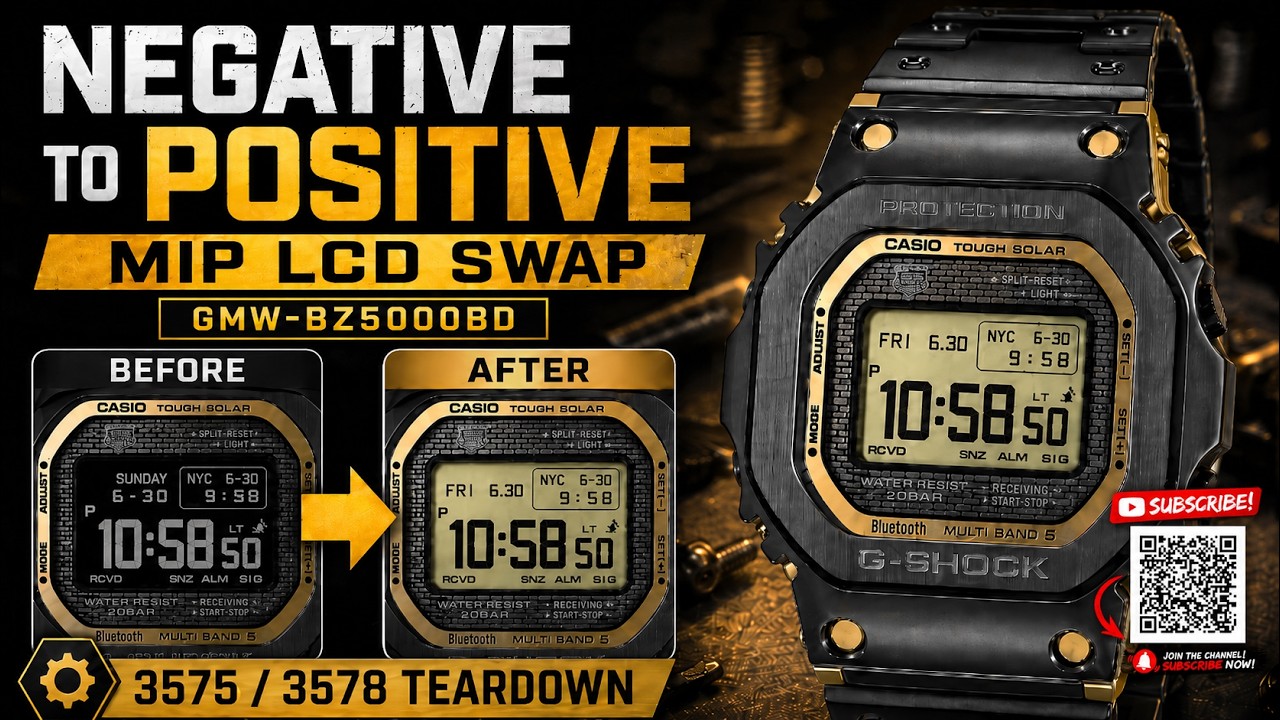 New Casio G-Shock Module 3575 and 3578 Teardown : MIP Display Negative to Positive