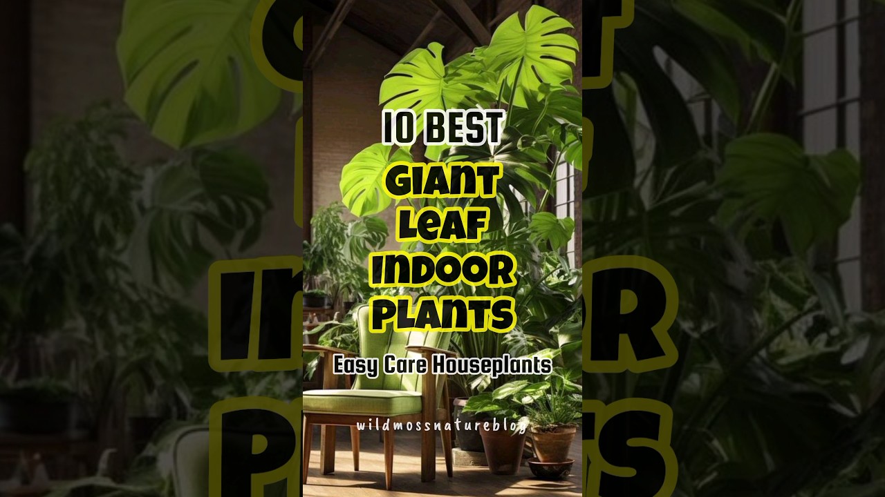Best giant leaf indoor plants / large leaf houseplants #indoorplants #short #lowlightplants