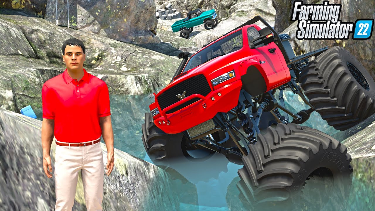 MONSTER TRUCK CANYON RUN | CAN WE MAKE MILLIONS? (FS22 CHALLENGE) FARMING SIMULATOR 22