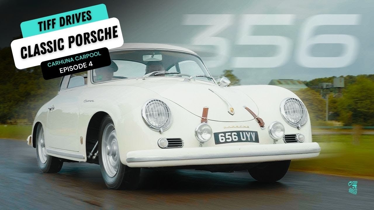 Тифф Ниделл наслаждается классическим Porsche 356 в программе Carhuna Carpool.