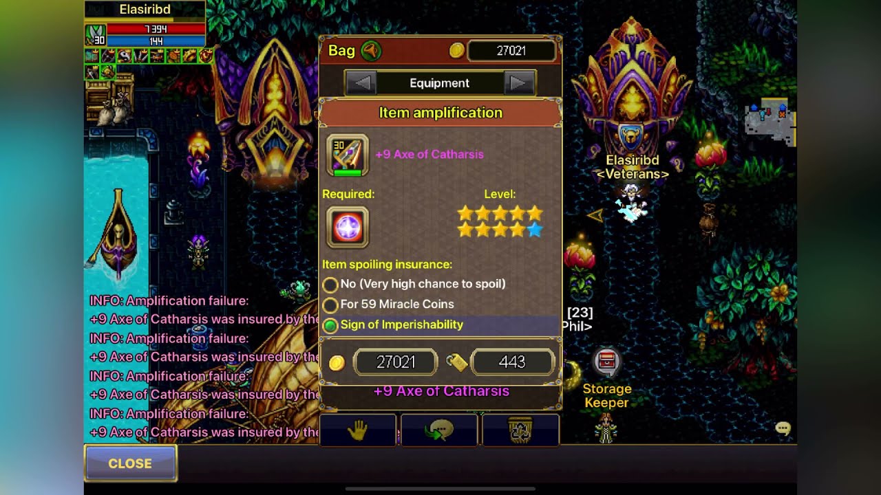 Warspear online | amping lvl30 craft axe full +10
