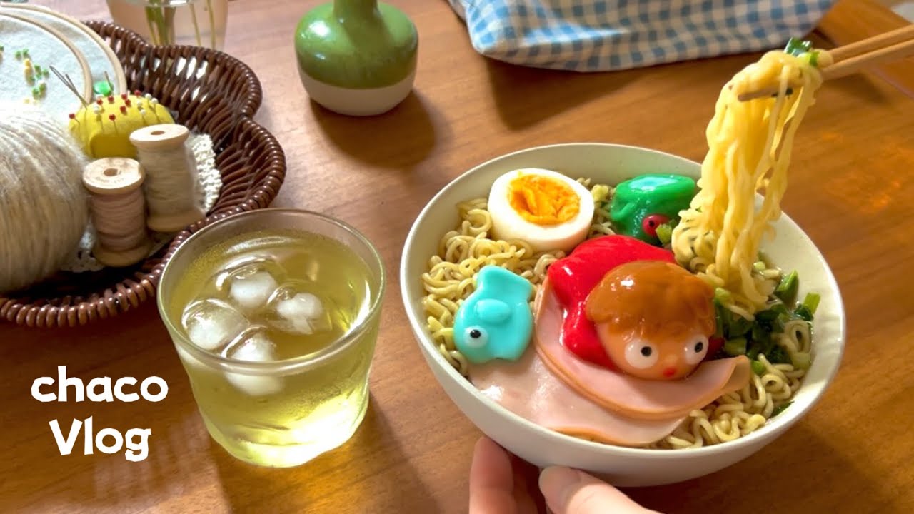 Vlog｜白玉ポニョがとってもキュートなラーメン作ったよ‪˙ᵕ˙🍥🍜