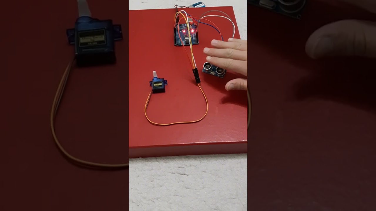 mesafe sensoru ile servo motor kontrolu