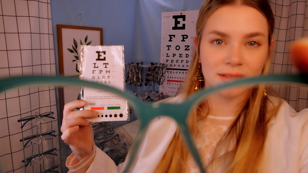 ASMR Optician Eye Exam & Glasses Fitting | Typing, Measuring Your Symmetry, Vision Test