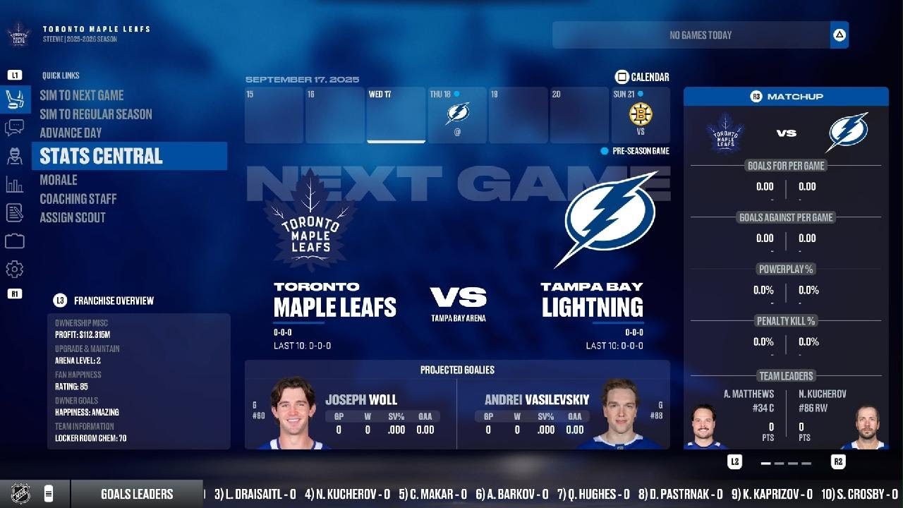 NHL 26 Toronto Maple Leafs - Franchise Mode