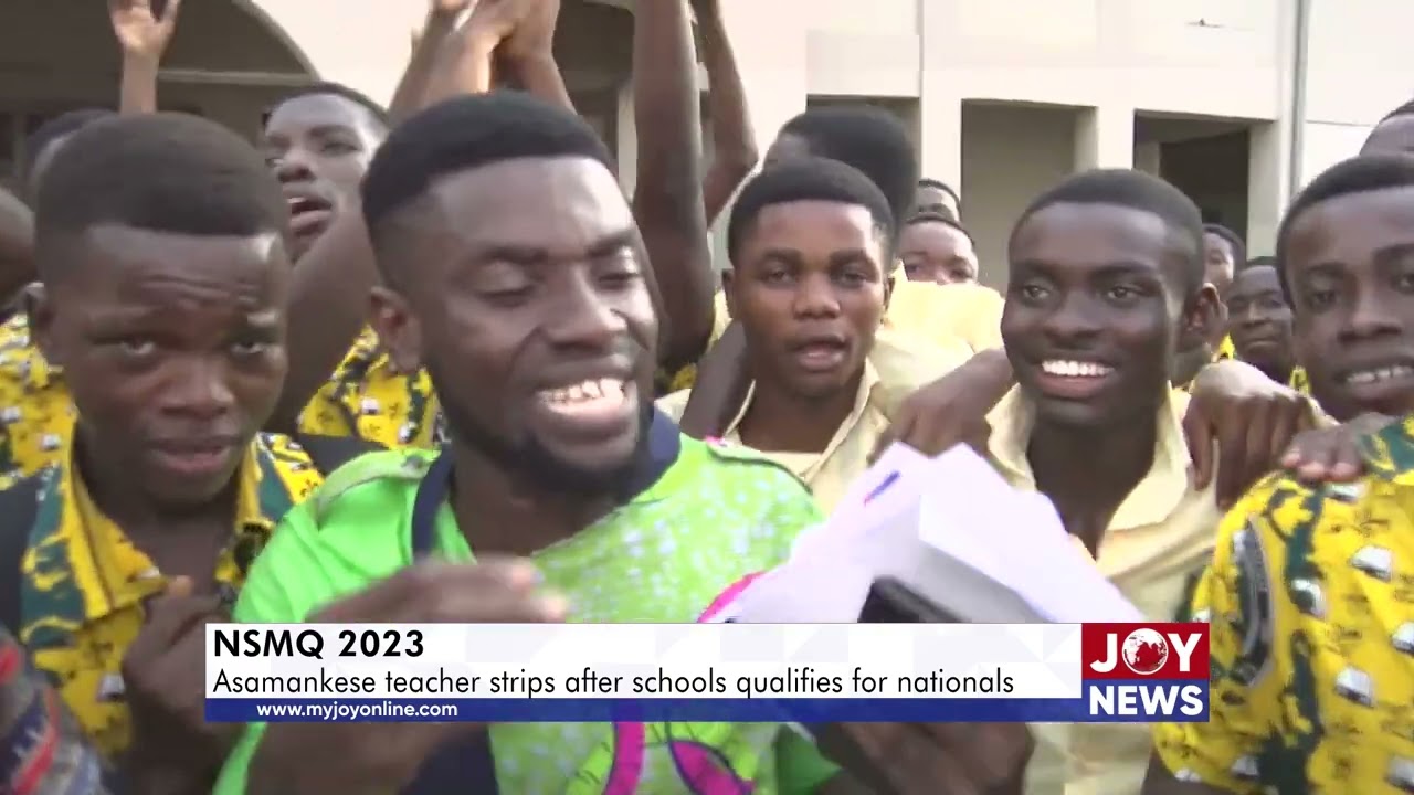NSMQ 2023: Asamankese SHS Teacher strips after school qualifies for national championship