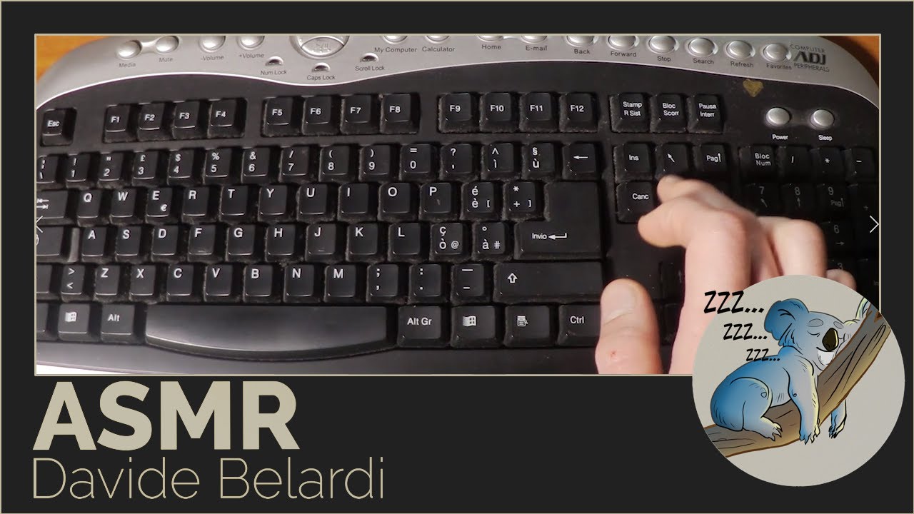 🐨 ASMR - Suono rilassante vecchia tastiera del pc ( tasti morbidi )