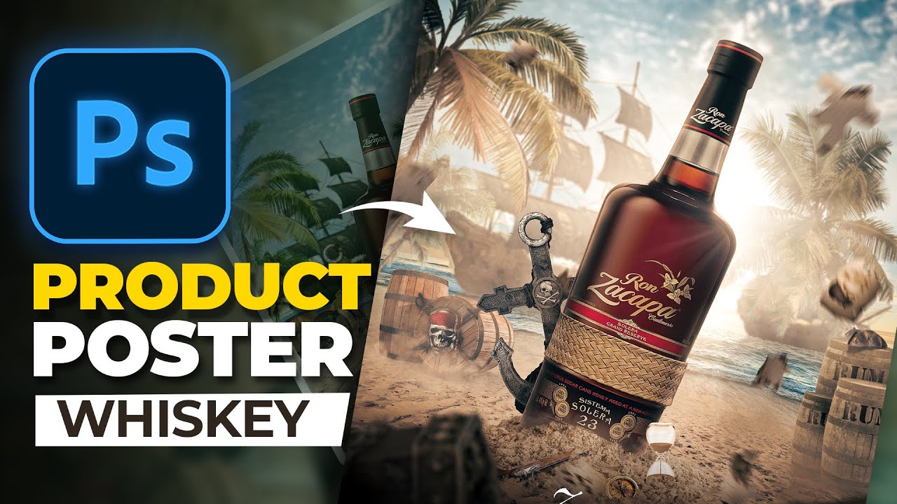 Product manipulation (whiskey) l speed art l Photoshop cc 2022