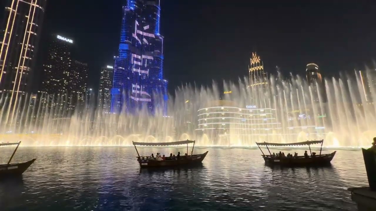Dubai Fountain Show new 1 okt 2025 Andrea Bocelli Sarah Brightman - Time to say goodbye #iPhone17Pro