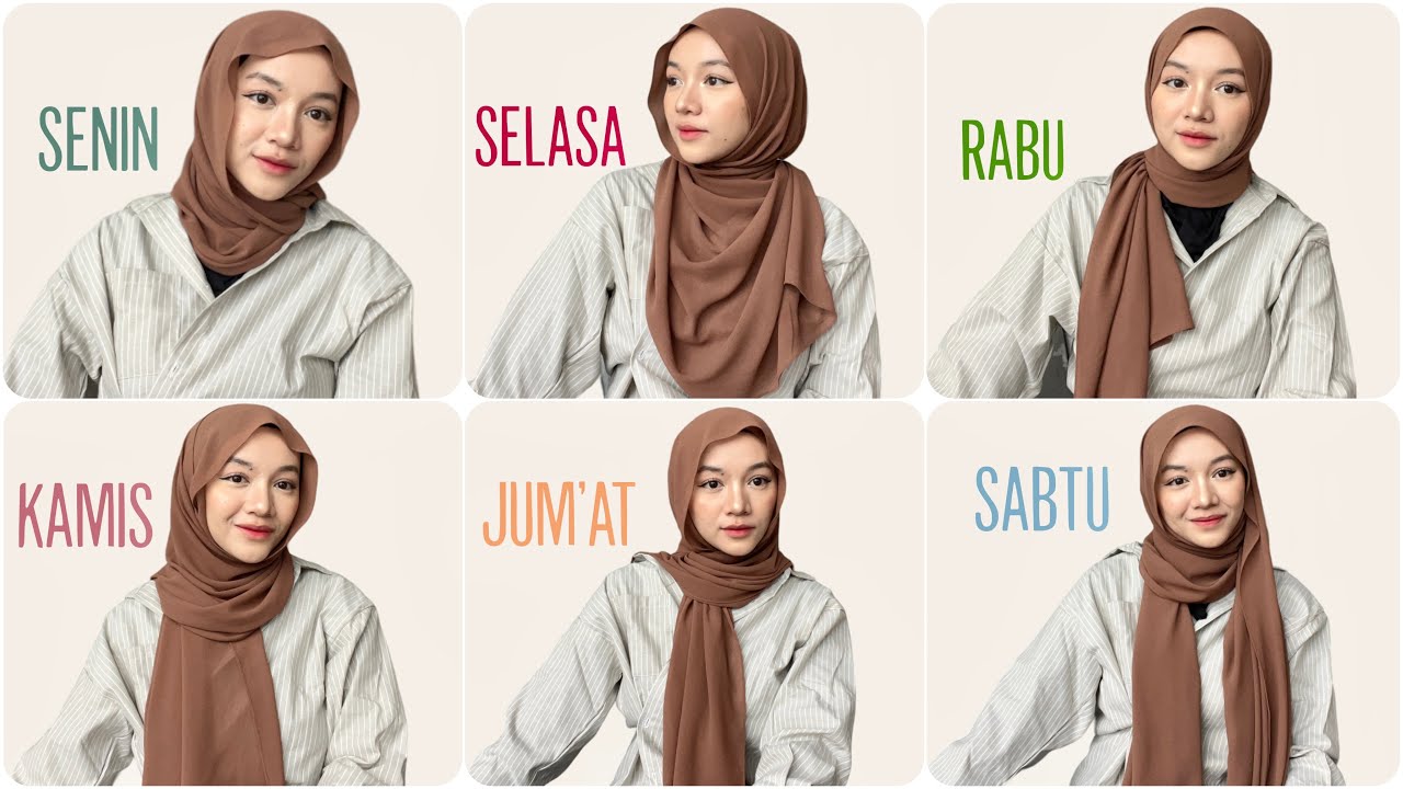 6 Style Pashmina Kuliah/ Kerja - sehari-hari