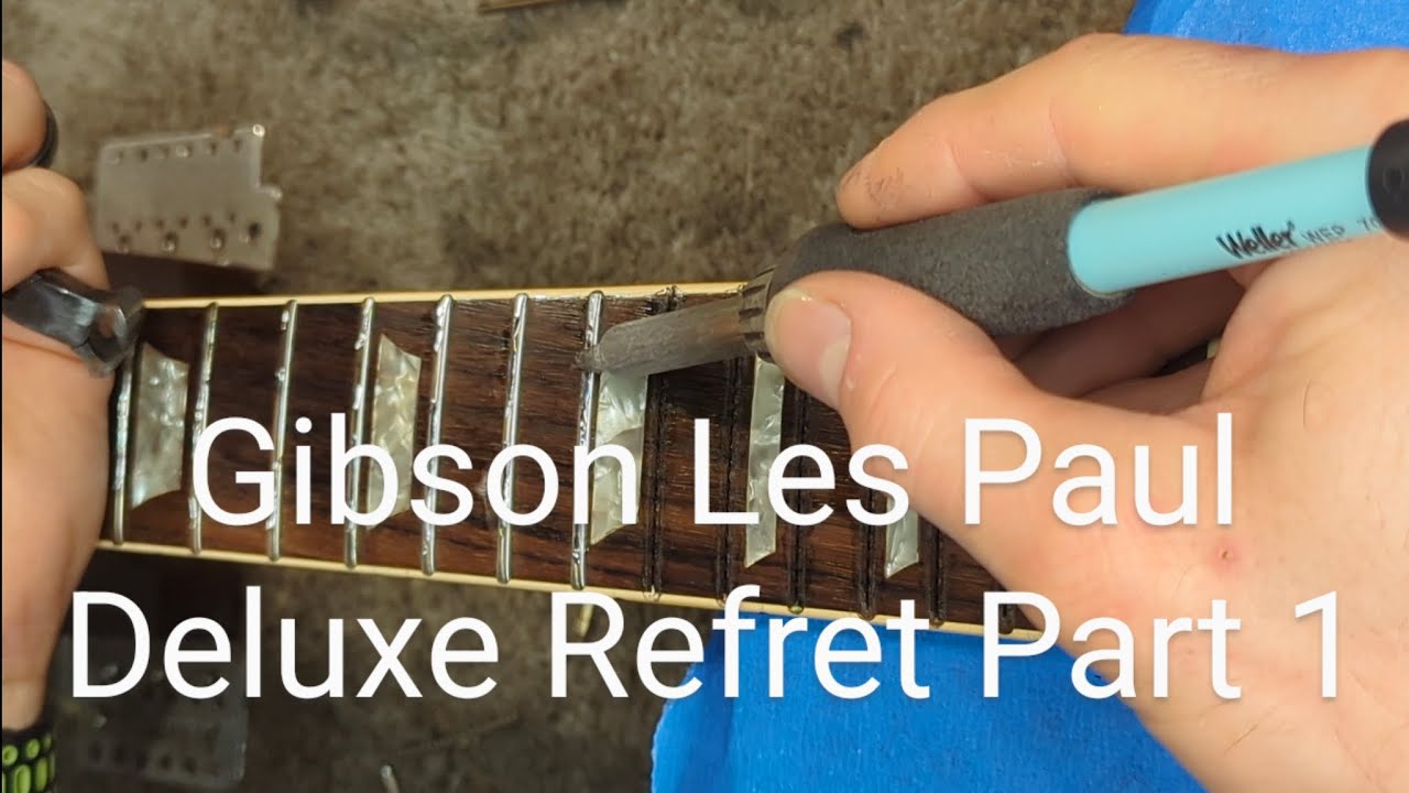 Vintage Gibson Les Paul Deluxe Refret Part 1! Soldering iron and a Dremel Tool???