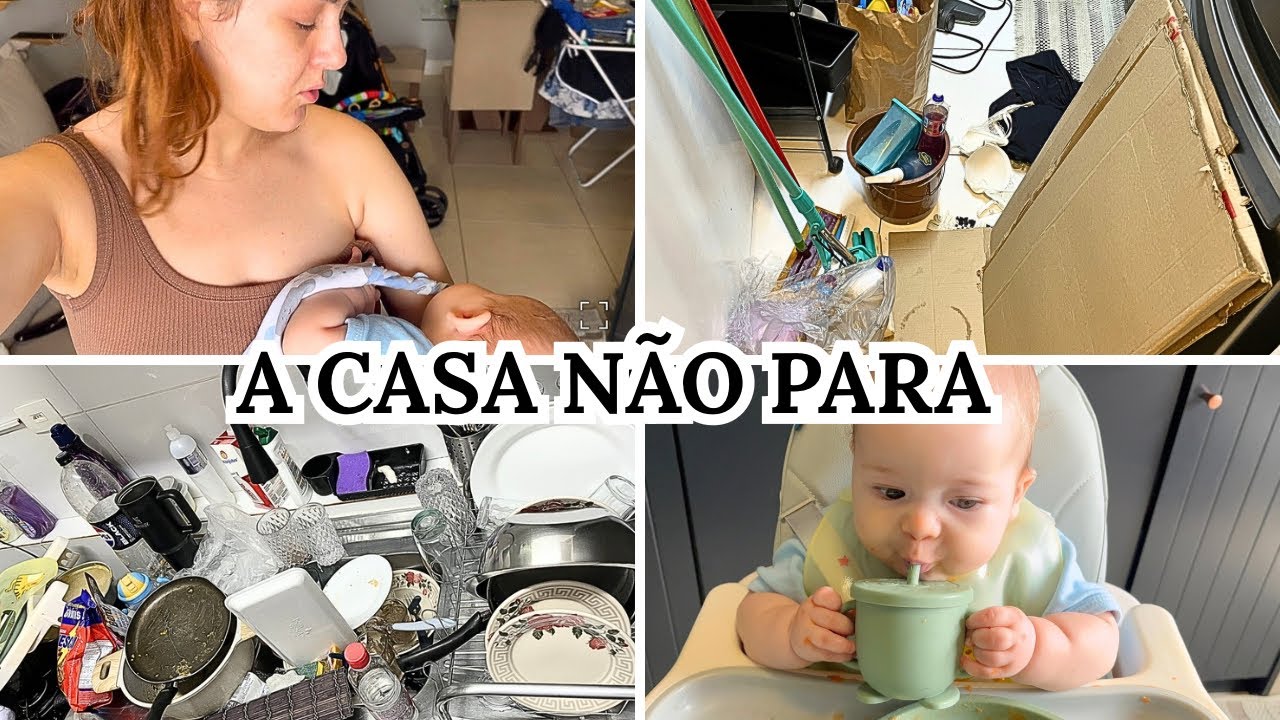 Tentando limpar a casa com um bebê… será que dá?