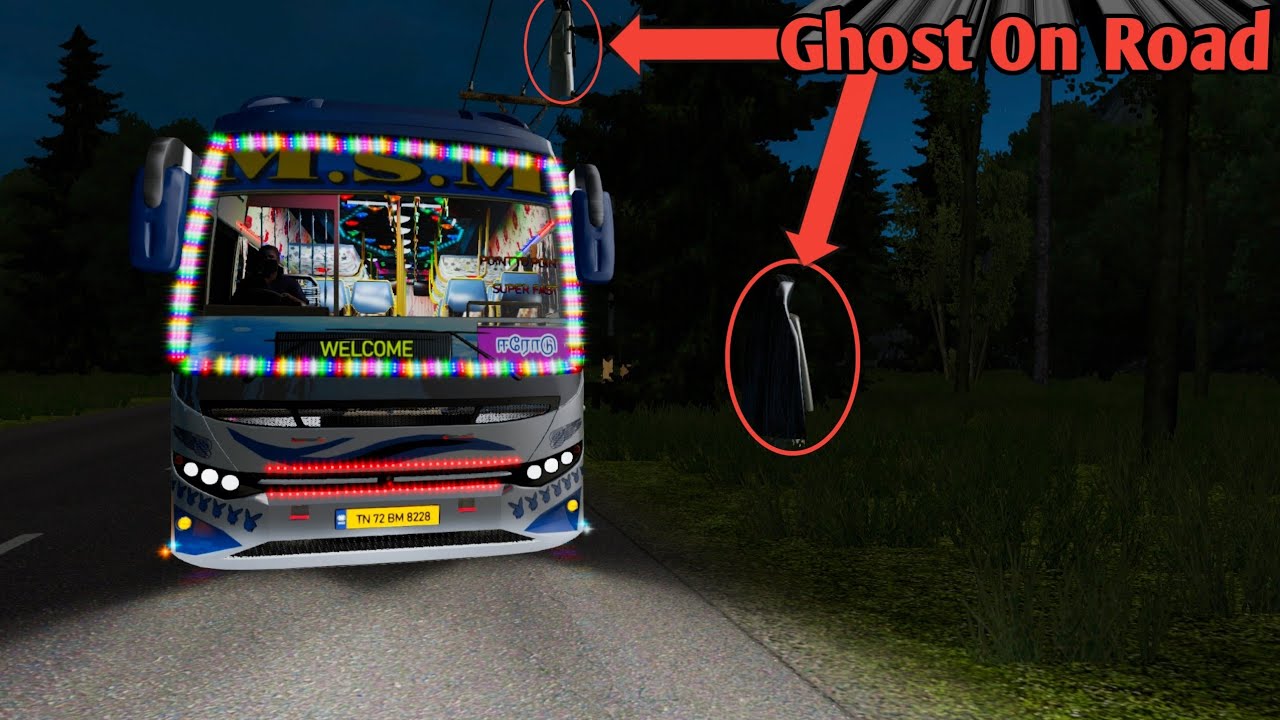 Ghost On Road Night Bus Journey | Euro Truck Simulator 2 Bus Mod