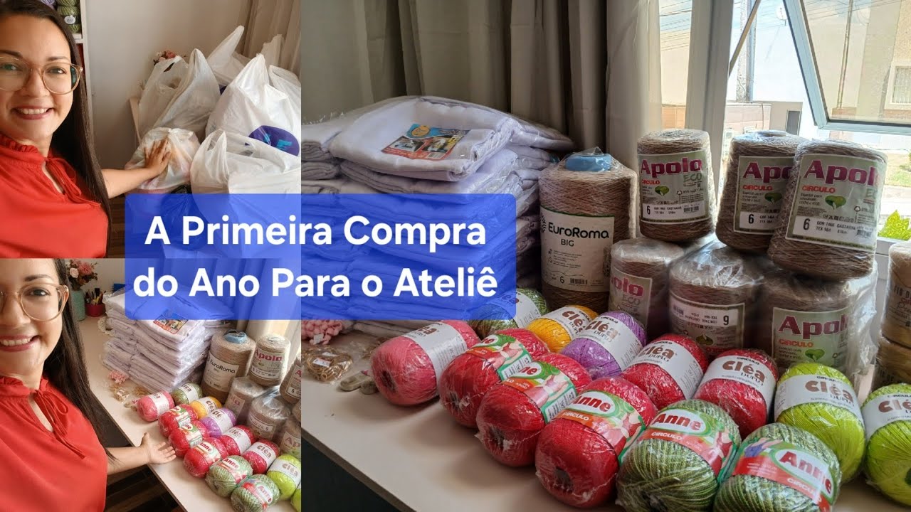 A Primeira Compra do Ano para Meu Ateliê de Crochê #croche #crocheteiras #compras #barbantes 