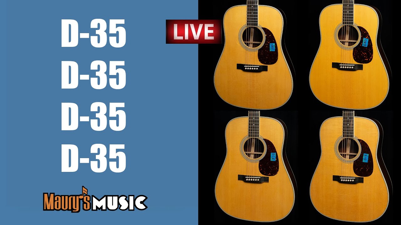 Do 4 Martin D-35 guitars sound the same?  LIVESTREAM replay - with time stamps