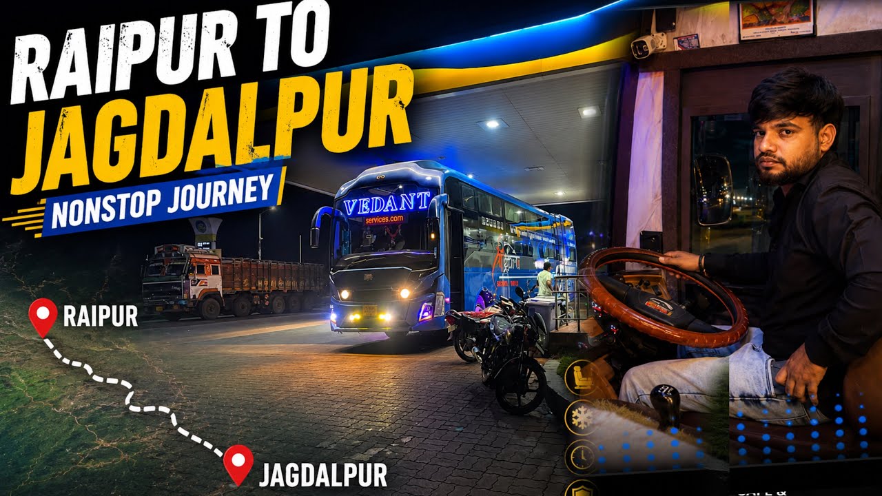 रायपुर से जगदलपुर luxury Ac sleeper Bus shree guru bus service daily at 11:30 pm from isbt bhatagaon