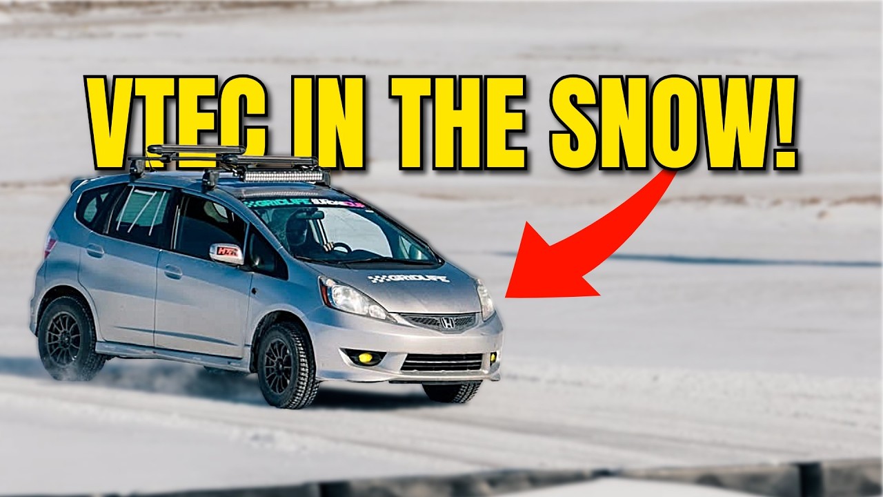 Lifted HONDA FIT Does Winter Autocross