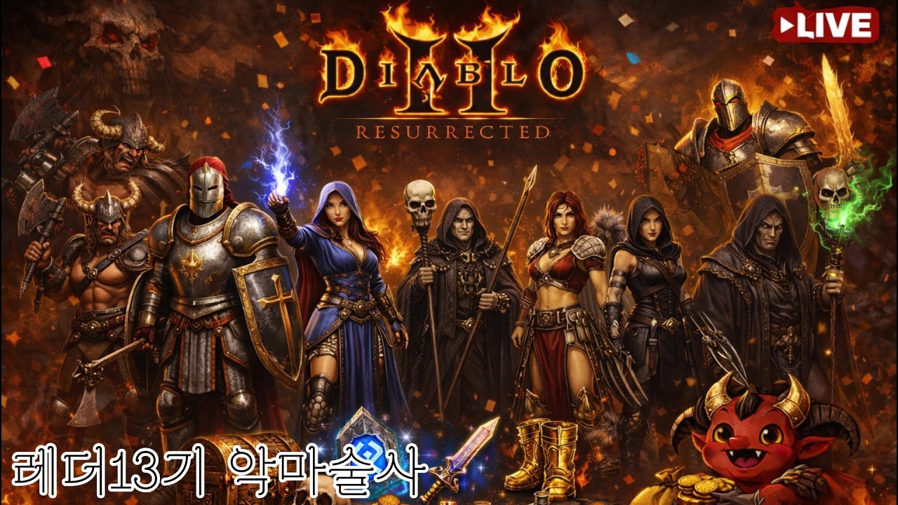 [디아2 레더소코 13기 오픈런] 악마술사 맨땅 끝까지 즐겁게 달려보겠습니다 헬졸업 & 파밍  (26.02.21)