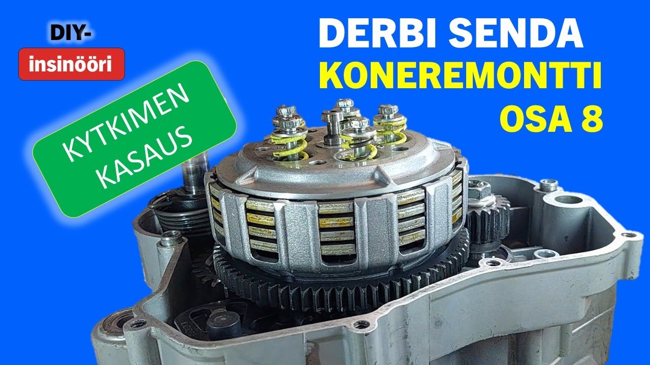 Derbi Senda - Koneremontti OSA 8 - Moottorin lohkot kiinni ja kytkinpuolen kasaus