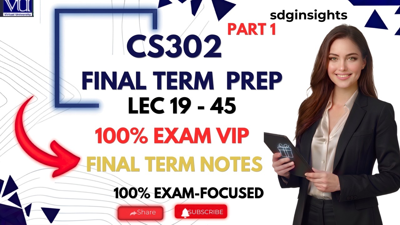 CS302 Final Term Preparation 2026 | Lec 19 -45 | subjective + objective | sdg insights