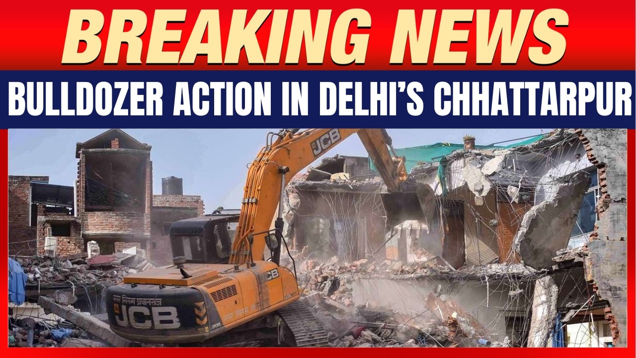 Delhi Chhatarpur: Bulldozer Action Against Illegal Houses & Farmhouses On Gau Shala Road | News9