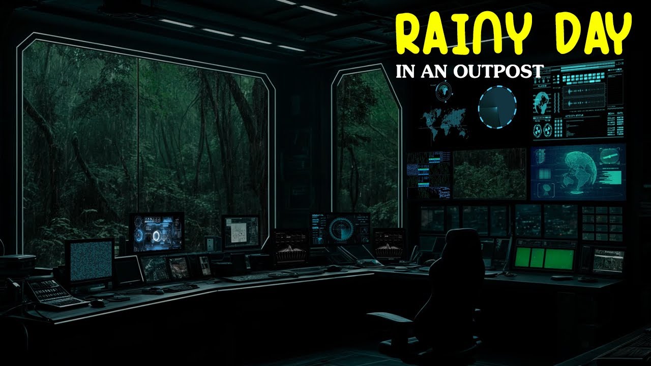 Sheltered from the Storm: Rainy Day in an Outpost | Dark Forest Ambience for Work & Relaxation